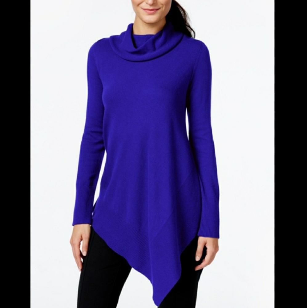 💙Alfani💜Cowl Neck  Asymmetrical Hem Sweater NWT
